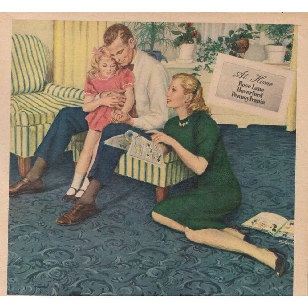 1947 Masland Imperial Argonne Carpet Vintage Print Ad Haverford PA Carlisle PA